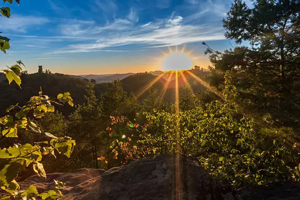 Sunrise over Trifels (Pfalz) Germany