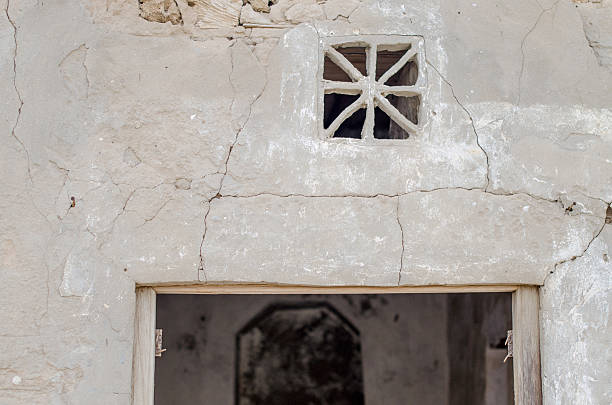 Rustic door in a clay wall in southern Morocco