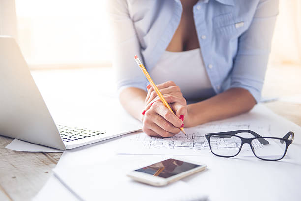 istock Beautiful business lady working 622078090