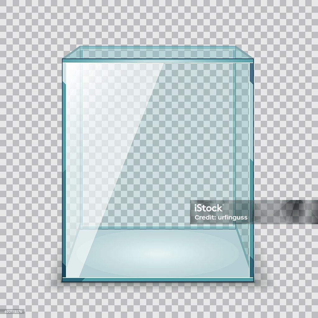 Vector Empty Transparent Glass Box Box - Container stock vector