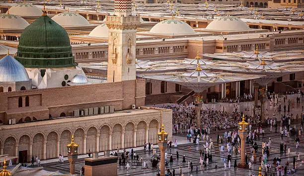 Al-Masjid an-Nabawi was the third mosque built in the history of Islam and is now one of the largest mosques in the world. Photo by Orhan Durgut
