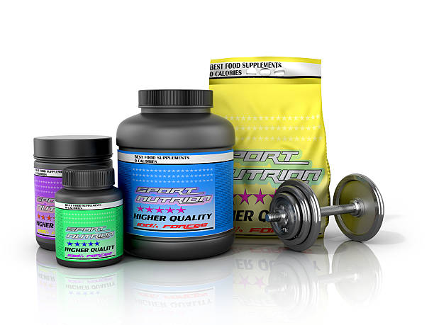istock Sports nutrition with dumbbells 622179846