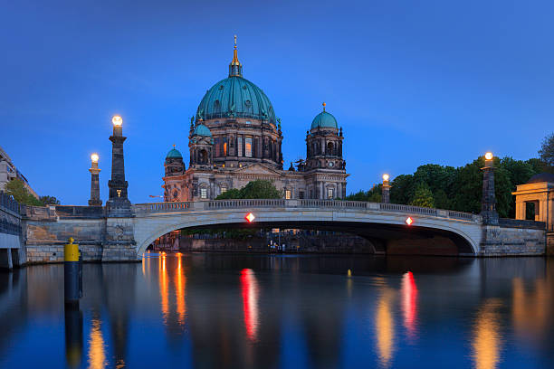 istock Friedrichs Bridge and Berlin Cathedral at dusk 622180404