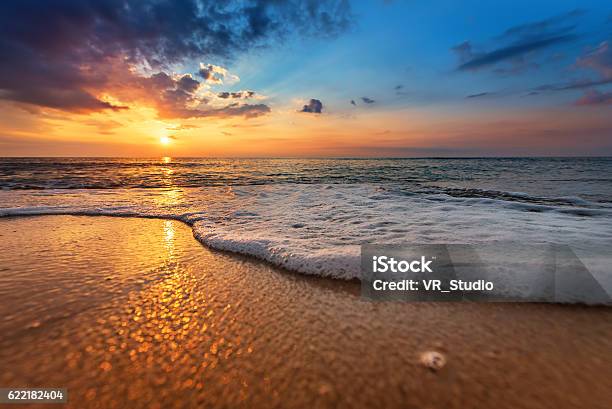 Seascape During Sundown Beautiful Natural Seascape Stock Photo - Download Image Now