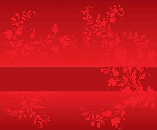 Vector illustration of Red Floral