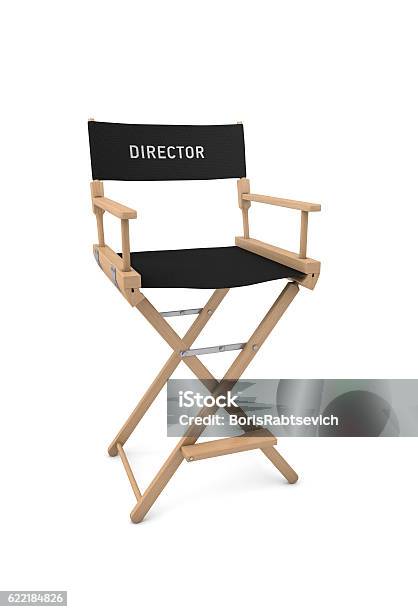 Film Directors Chair Isolated On White 3d Rendering Stock Photo - Download Image Now