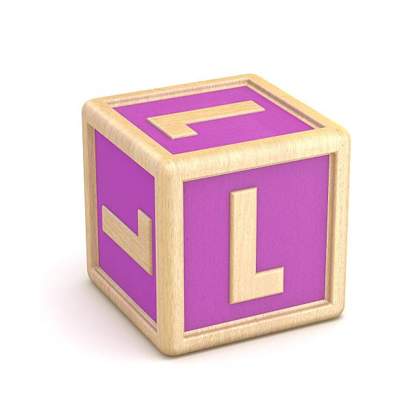 istock Letter L wooden alphabet blocks font rotated. 3D 622187020