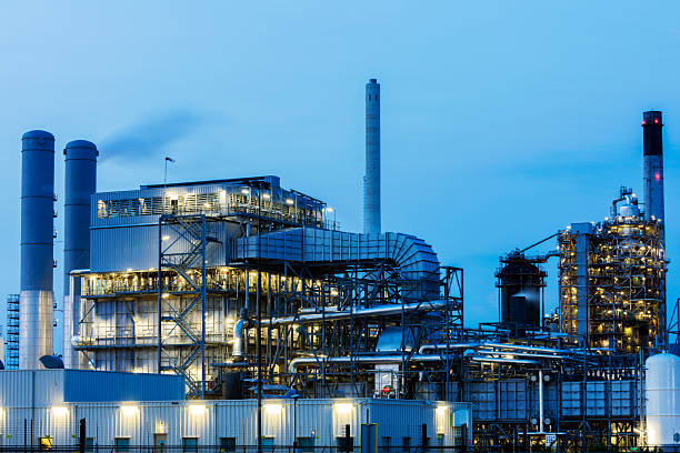 istock Oil Refinery at Night 622187126