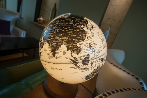 a globe in a restaurant in the city of Bangkok in Thailand in Southeastasia.