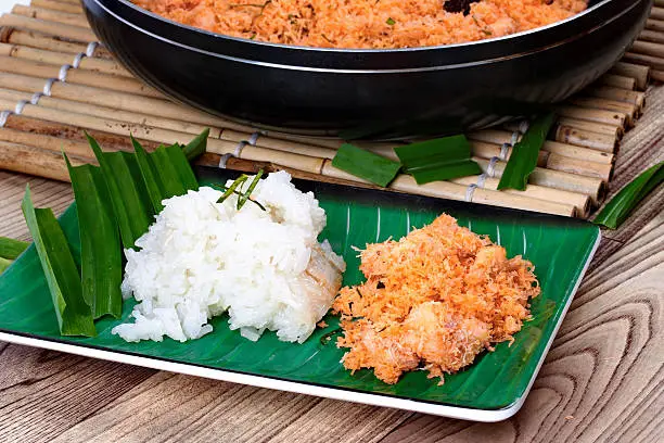 Photo of Sticky rice with stir-fried grated coconut,shrimp