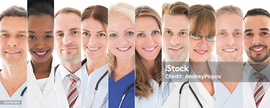 Set Of Doctors Set Of Happy Male And Female Doctors Group Of People Stock Photo