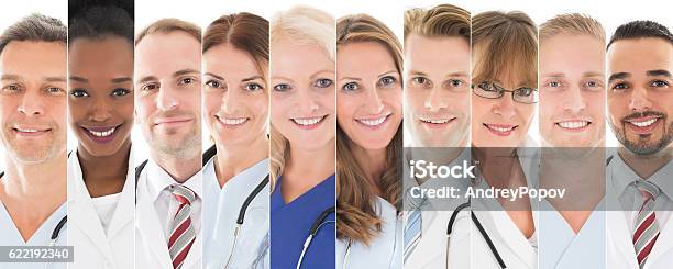 Set Of Doctors Stock Photo - Download Image Now - Group Of People, Group Of Objects, Doctor