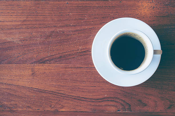 istock Top view of a cup of hot coffee 622194408