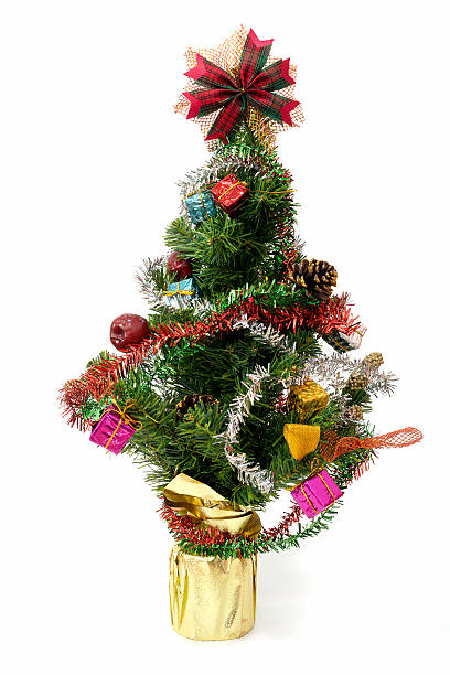 istock Christmas tree with colorful ornaments on white background 622196640