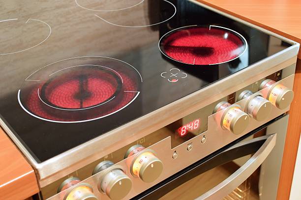 Electric Ceramic Stove Inside The Kitchen Home Interiors Stock