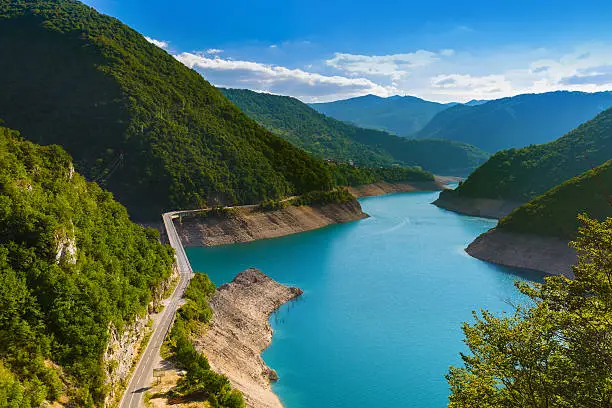 Piva Canyon in Montenegro - nature travel background