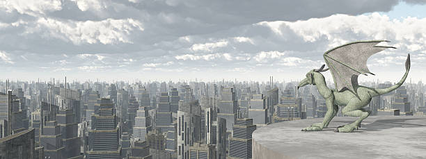 istock Gargoyle over a big city 622202390