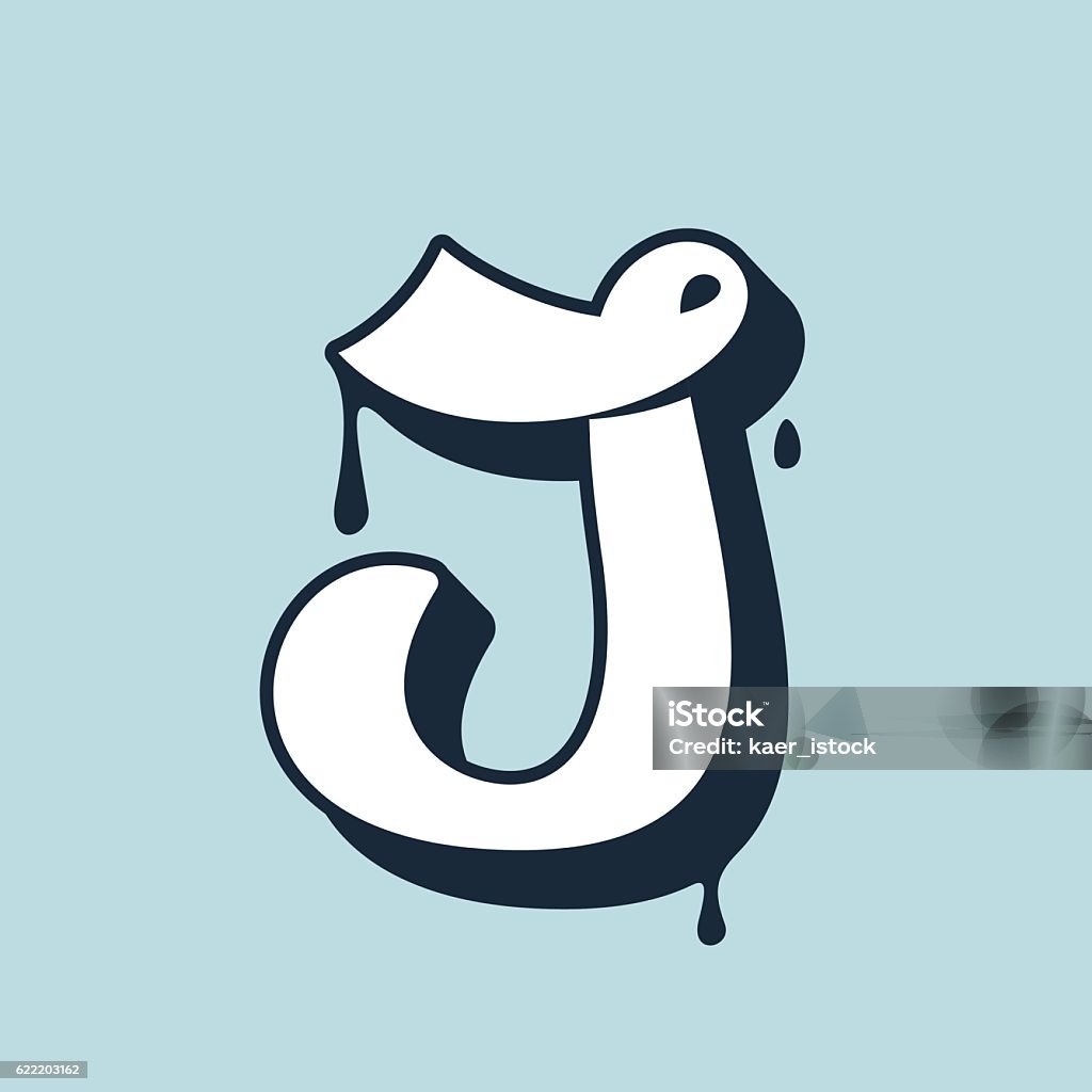 J Letter Calligraphy Icon Handwritten Lettering Stock Illustration ...