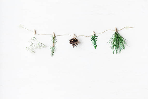 istock Conifers branches, gypsophila flowers, pine cone. Winter concept. 622203856