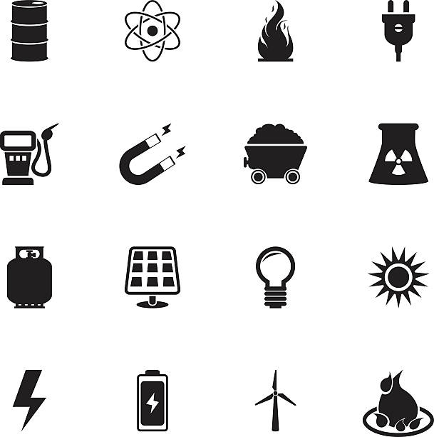 illustrations, cliparts, dessins animés et icônes de jeu d’icônes d’énergie et de carburant - station symbol computer icon gasoline