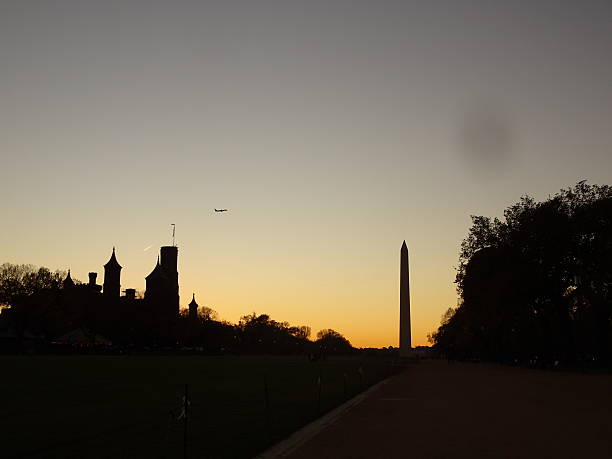 istock silhouette of the washington monument through the trees 622206082