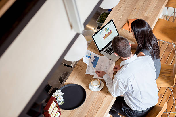 istock Business couple working at a restaurant 622206586