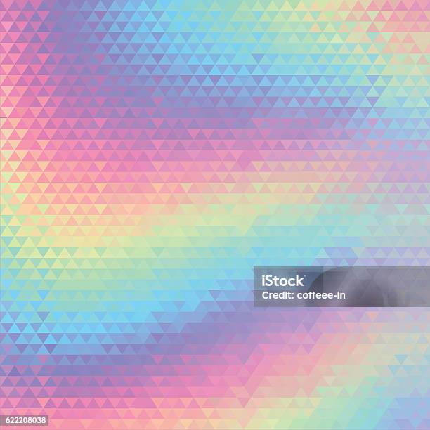 Holographic Geometric Vector Background 80s And 90s Fashion Design Stock Illustration - Download Image Now