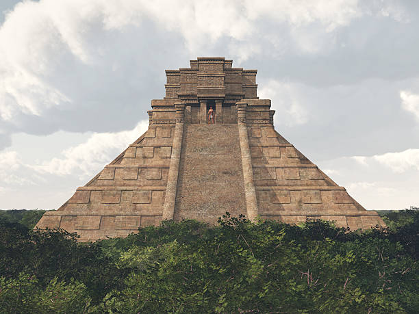 Mayan temple in the jungle Computer generated 3D illustration with a Mayan temple in the jungle maya temple stock pictures, royalty-free photos & images