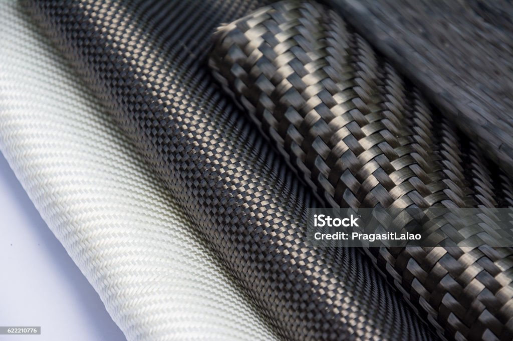Matéria-prima composta de fibra de carbono - Foto de stock de Imagem manipulada royalty-free