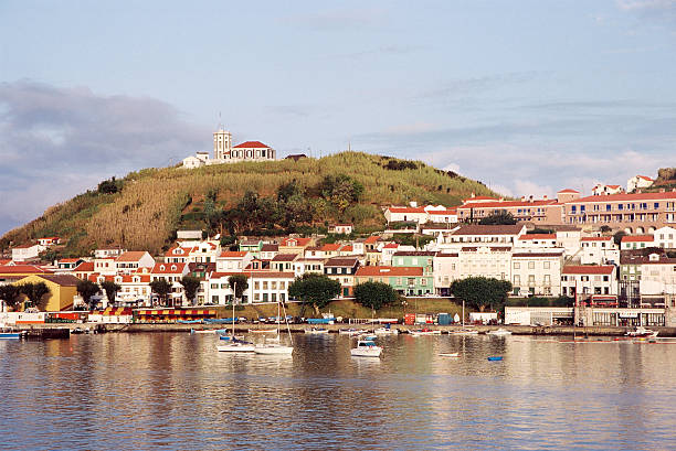 City of Horta in Faial Island stock photo