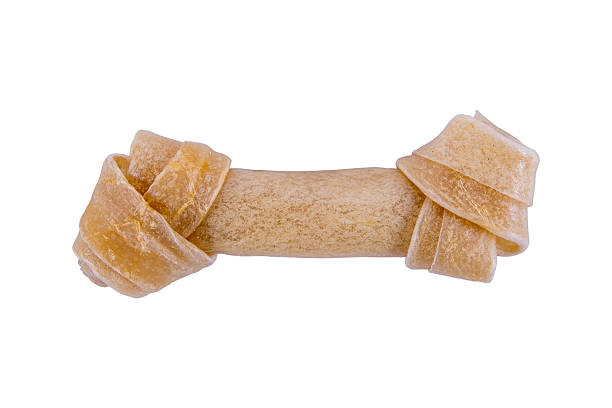 Dog bone rawhide isolated on white background Dog bone rawhide isolated on white background hunting decoy photos stock pictures, royalty-free photos & images