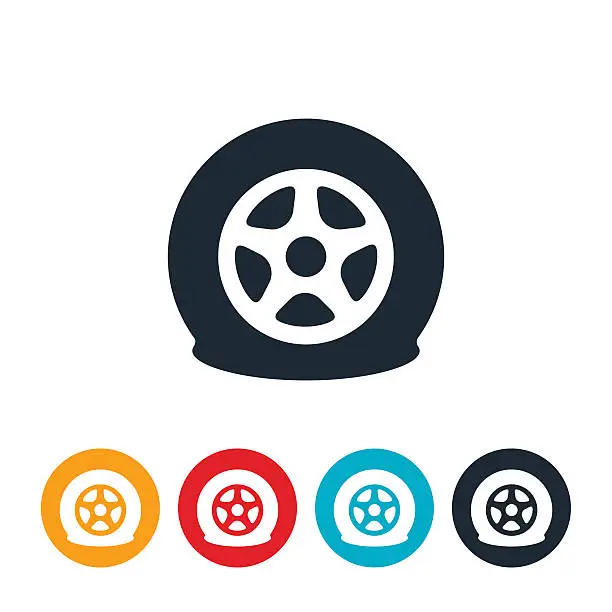 Vector illustration of Flat Tire Icon