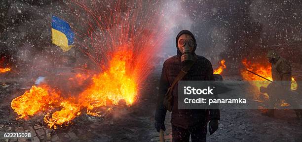 Confronting The Government And Opposition Stock Photo - Download Image Now - Ukraine, War, Riot