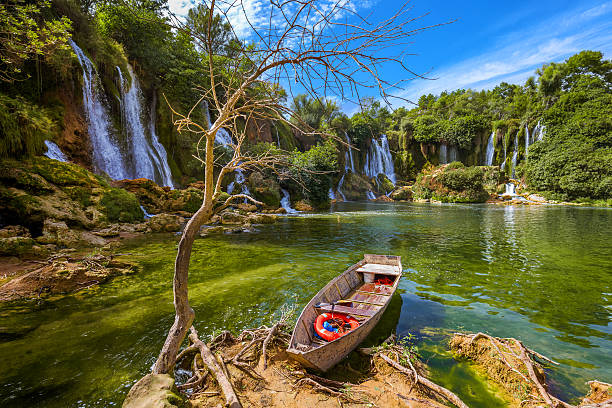Kravice waterfall in Bosnia and Herzegovina Kravice waterfall in Bosnia and Herzegovina - nature travel background mostar stock pictures, royalty-free photos & images