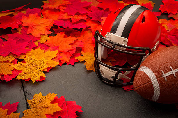 istock Thanksgiving american football game concept with copyspace 622215316