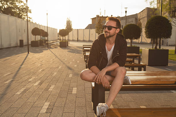 istock Attractive guy posing outdoors. 622216190