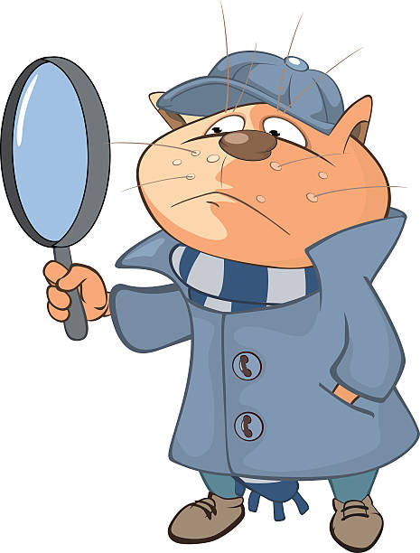 istock Illustration of Cute Cat Detective Cartoon Character 622216958