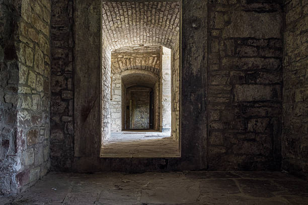 istock Dark stone streets  in an old town. 622217158