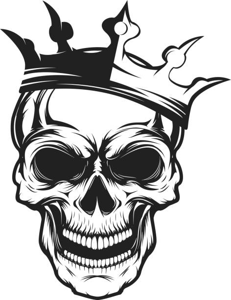 Skull With Crown Design Element For Emblem Stock Illustration - Download  Image Now - Crown - Headwear, King - Royal Person, Clip Art - iStock