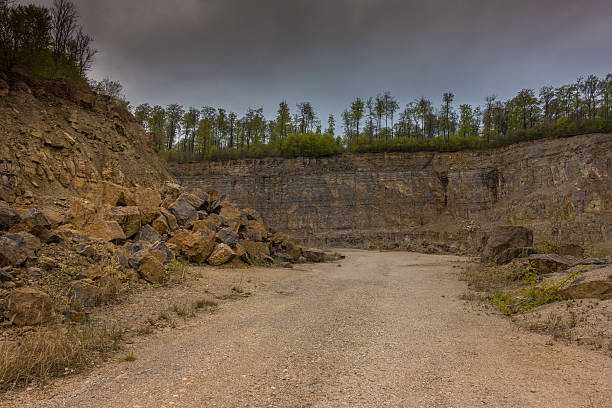 The landscape in an old and abandoned quarry