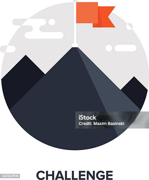 Challeng Simple Vector Challenge Flat Concept Stock Illustration - Download Image Now - Flag ...