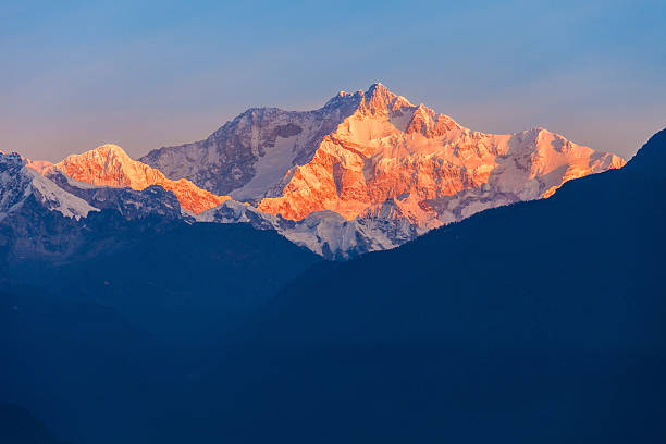 Kangchenjunga mountain view Kangchenjunga close up view from Pelling in Sikkim, India. Kangchenjunga is the third highest mountain in the world. kangchenjunga stock pictures, royalty-free photos & images