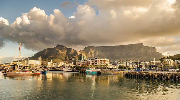 istock Cape Town harbor, Waterfront sunset. Table mountain, South Africa 622225584