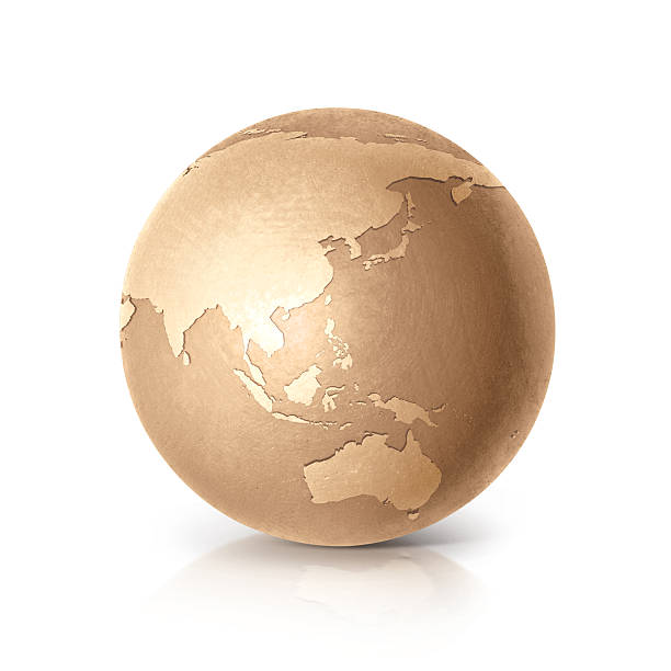 istock Golden globe 3D illustration Asia & Australia map 622277152