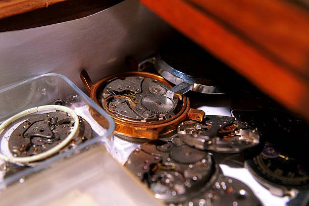 istock Old clocks and parts clockworks 622278928