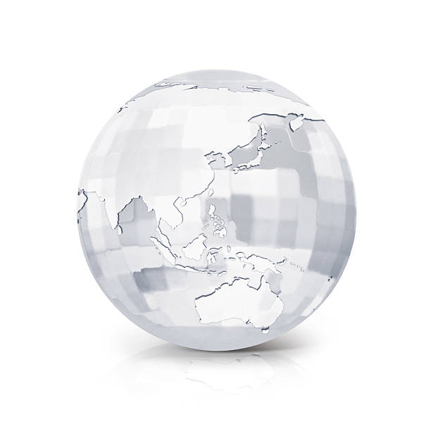 istock Glass Square globe 3D illustration Asia & Australia map 622279482
