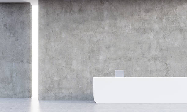 istock Reception in abandoned building with concrete walls 622280308