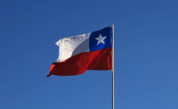 istock Flags of Chile on the sky 622280980