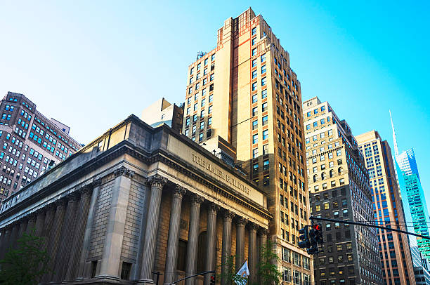New York, USA - May 6, 2015: Greenwich Savings Bank in Midtown Manhattan in New York, USA. Now the building is called Haier Building. Because Haier America bought it in 2000.