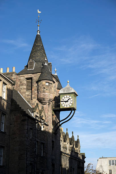 istock Old building in Edinburgh Scotland Uk, with clock 622281786